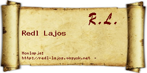 Redl Lajos névjegykártya